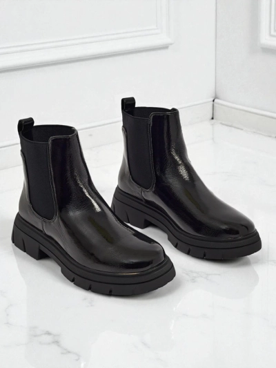 Bottines en cuir écologique verni Oryss
