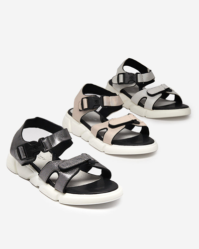 Sandales brillantes pour enfants en blanc Leepe-Shoes