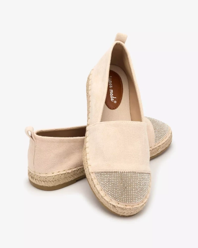 OUTLET Royalfashion Espadrilles pour femme beige avec zircons Iterica