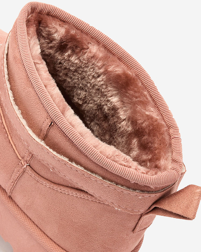 Royalfashion Chaussures pour femmes marron clair a'la bottes de neige avec ornement Parisela