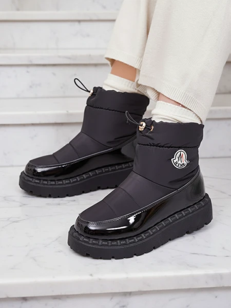 Royalfashion Bottes de neige à enfiler pour femme de couleur noire Ireda