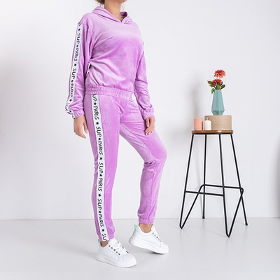 Sweat-shirt violet pour femme à rayures - Vêtements