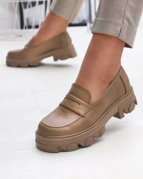 Mocassins marron clair pour femme sur semelle solide Desika - Footwear