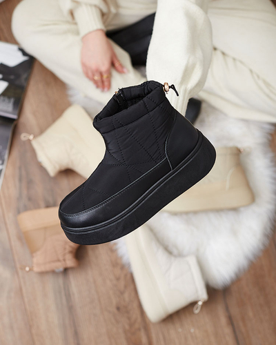 Royalfashion Bottes de neige à enfiler pour femme en noir Armeda