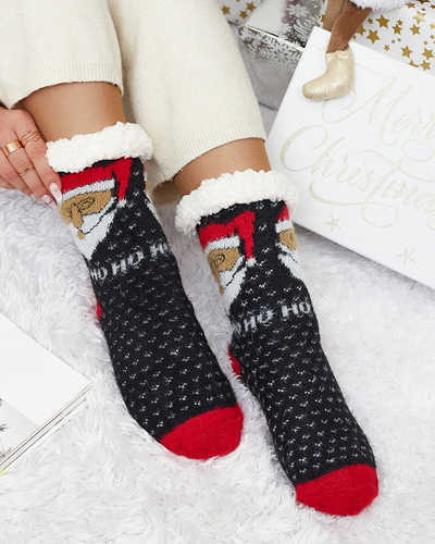 Royalfashion Chaussettes noires chauffées de Noël pour femmes