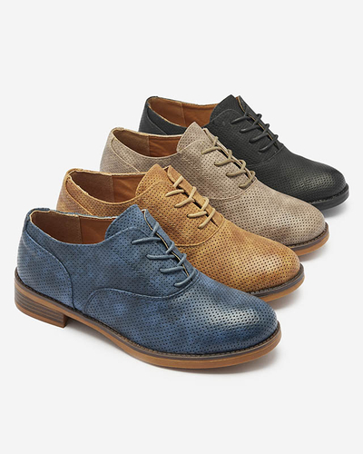 OUTLET Demi-pointes ajourées pour femme en kaki Azedvi - Chaussures