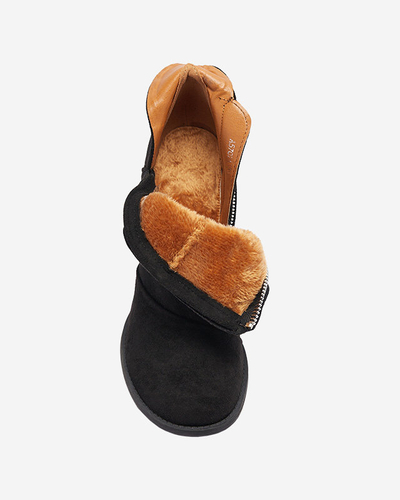 Bottes pour femmes sur le poteau avec découpes en noir. Encura- Footwear