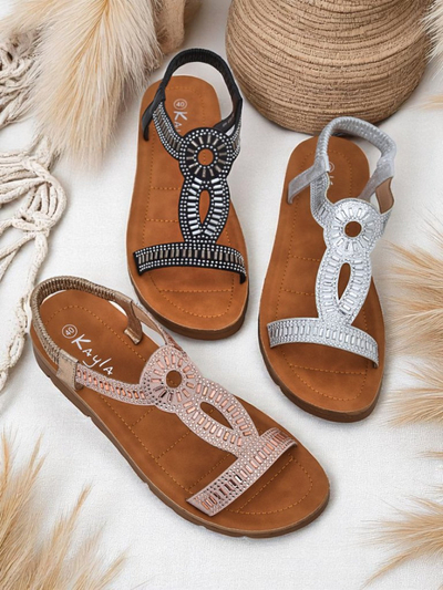 Sandales Royalfashion pour femmes avec brides décoratives Ava Shine