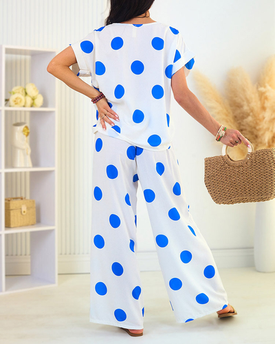 Royalfashion Ensemble pea femme blanc cobalt