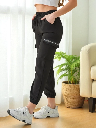 Pantalon Elenna Sport Long Noir avec Poche