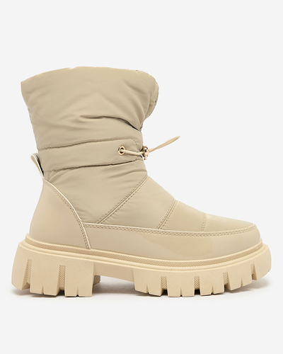 Royalfashion Bottes de neige à enfiler pour femme de couleur marron clair Sadella