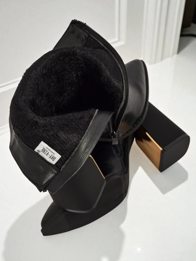 Bottines pour femmes en cuir écologique à talons épais AshenPurl