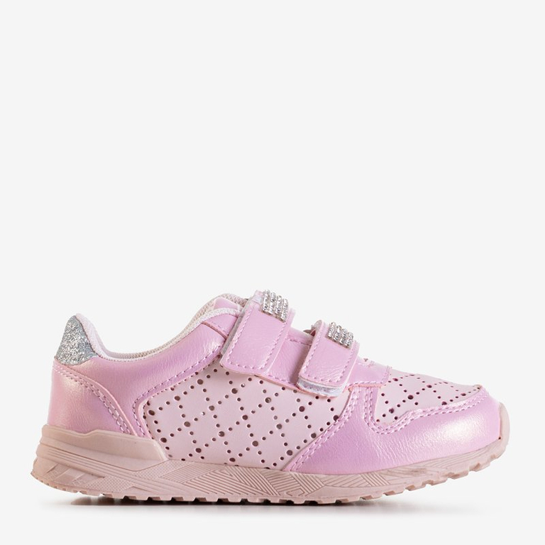 Chaussures de sport ajourées pour enfants roses avec décorations Oksa - Footwear
