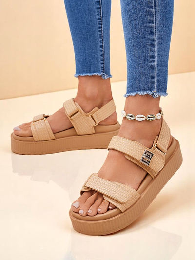 Sandales pour femmes à plateforme Royalfashion Beige Lavinia - été confortable