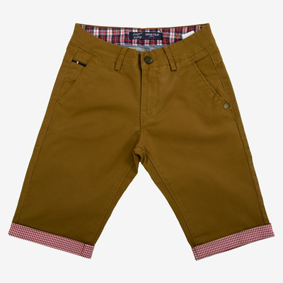 Short marron pour homme avec empiècements rouges - Vêtements