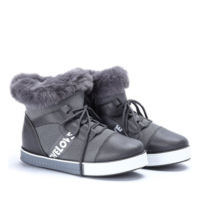 Szare buty sportowe z futerkiem Gracelyn- Obuwie