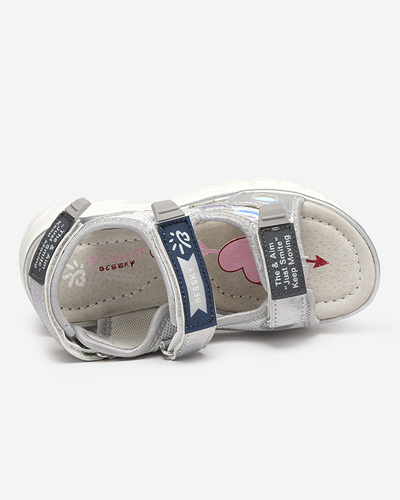 Sandales argentées pour enfants avec inserts colorés Meniko - Footwear