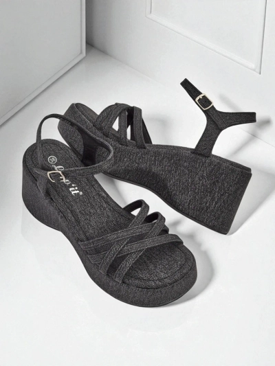 Royalfashion Sandales compensées pour femmes Shadow Lift