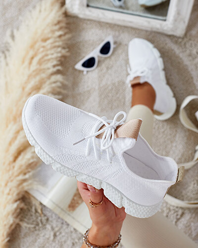 Chaussures de sport blanches et beiges pour femmes Baym - Footwear