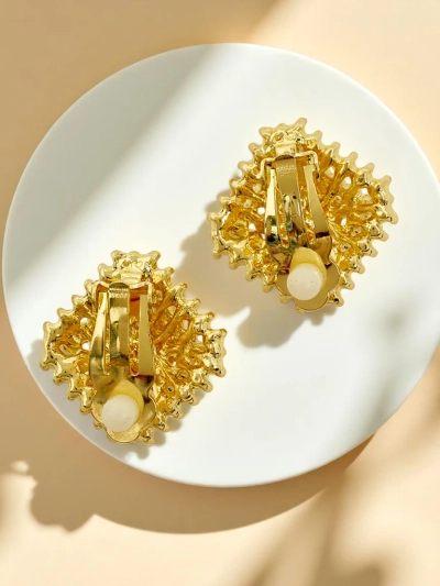 Boucles d'oreilles à clip pour femme Royalfashion avec zircone cubique