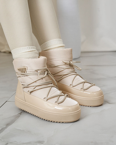 Royalfashion Bottes à enfiler pour femmes bottes de neige a'la en beige Nevsone