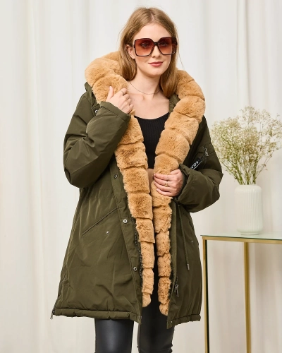 Veste d'hiver verte pour femme GRANDE TAILLE - Vêtements