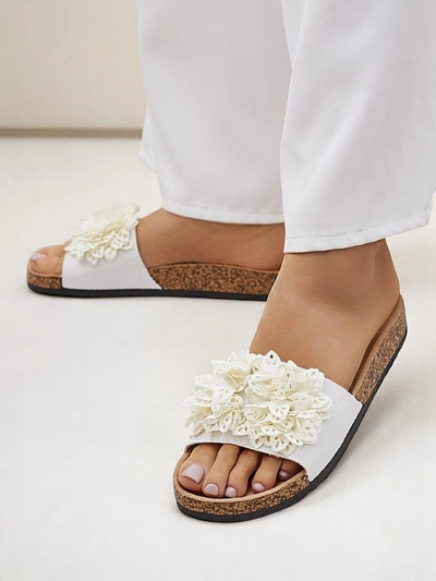 Royalfashion tongs pour femmes avec petites fleurs Occes