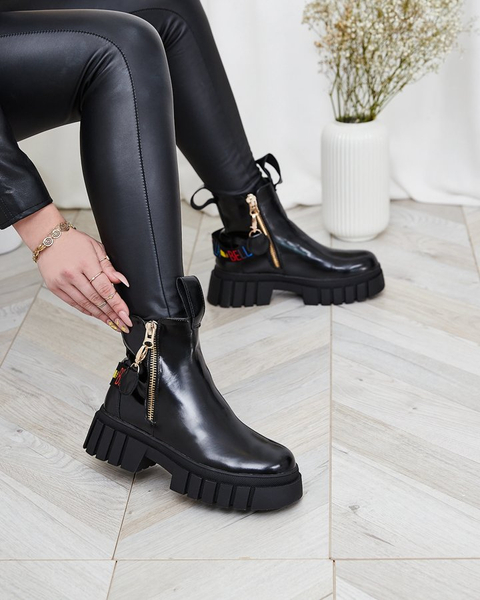 Royalfashion Bottes en cuir écologique pour femmes Poirop