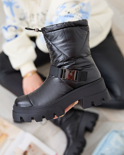 Royalfashion Bottes à enfiler pour femme bottes de neige a'la en noir Tyvone
