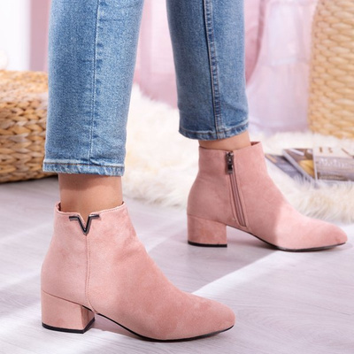 Bottes roses sur un pied bas Roni - Chaussures 1