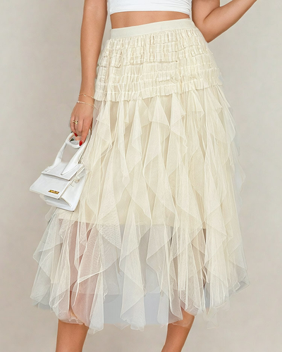 Royalfashion Jupe midi double épaisseur pour femme