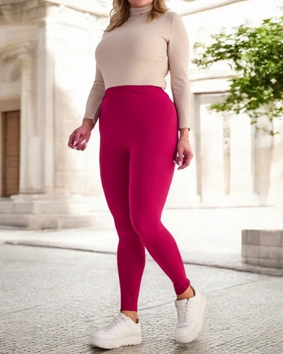 Leggings en bambou marron pour femmes TAILLE PLUS - Vêtements