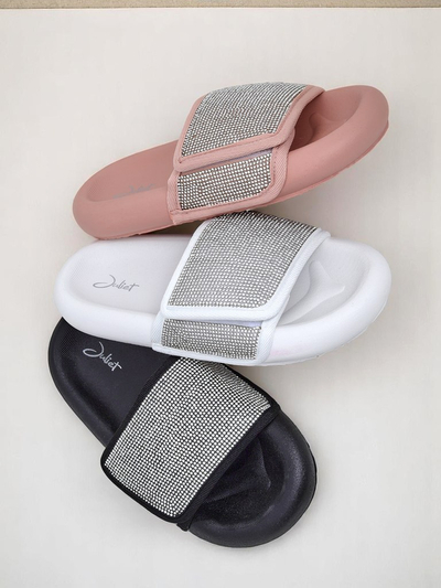 Royalfashion Claquettes plates pour femmes Sparkle Step