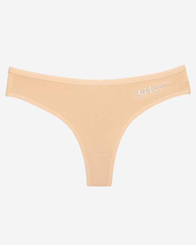 String coton femme beige - Sous-vêtement