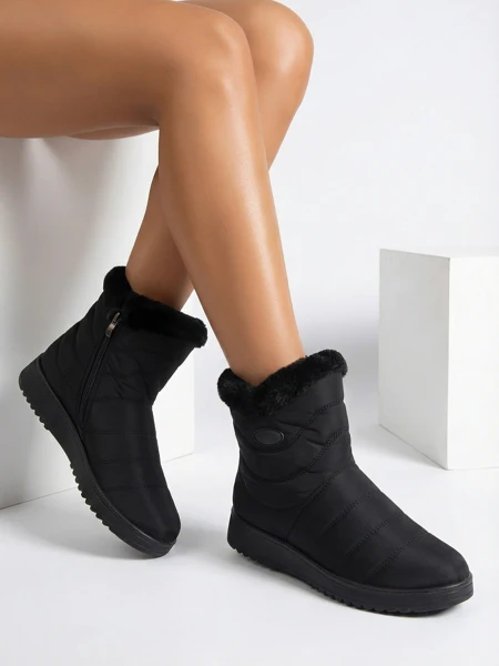 Bottines Femme Diana Noires Textiles Confortables pour l'Hiver