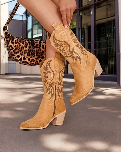 Bottes de cow-boy pour femmes Royalfashion à talon haut Holorro