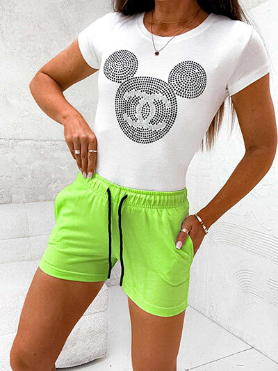 Royalfashion Short en tissu pour femme