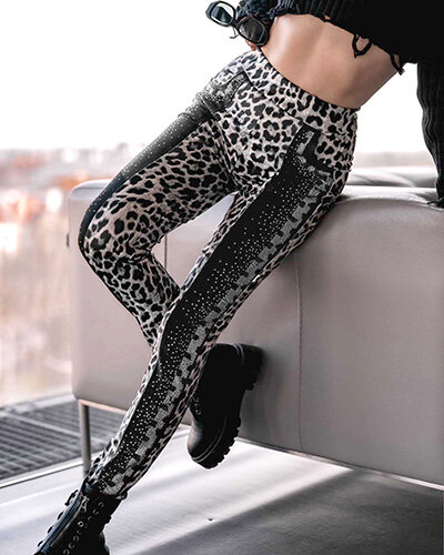 Royalfashion Leggings pour femmes avec imprimé