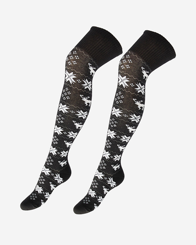 Chaussettes de Noël pour femmes en noir- Sous-vêtements