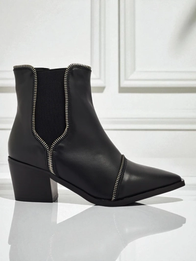 Bottines femme en cuir écologique à talon bloc Omen Glade