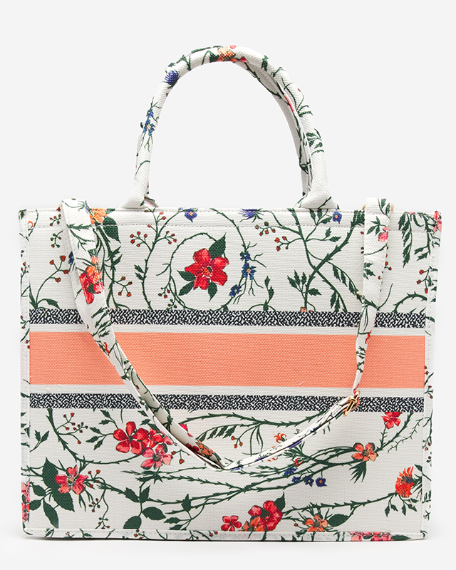 Sac shopper blanc pour femme avec imprimé floral - Accessoires