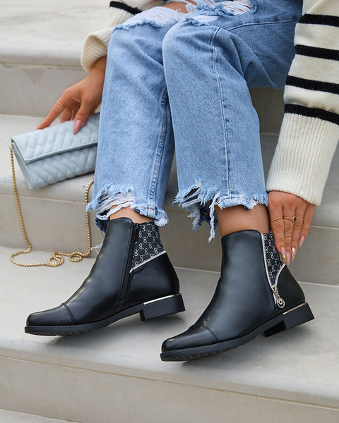 Royalfashion Bottes pour femmes noires a'la sztyblety Orlaa