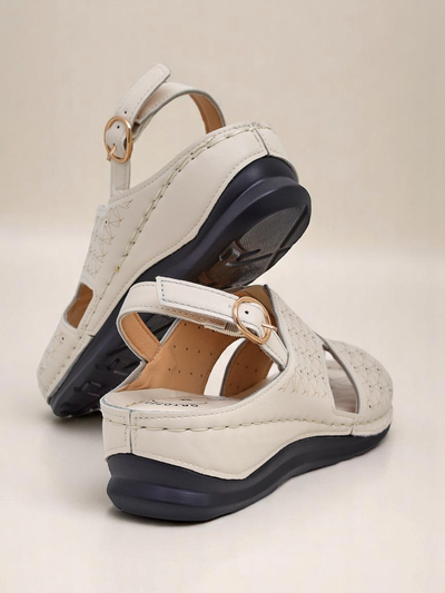 Sandales Royalfashion pour femmes, petite semelle compensée Comfort Chic