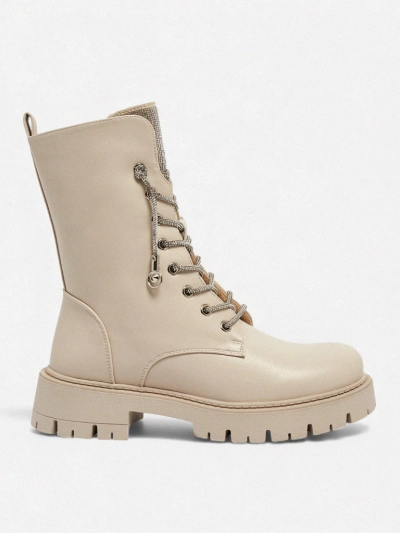 Bottines lacées en cuir écologique pour femmes Farly