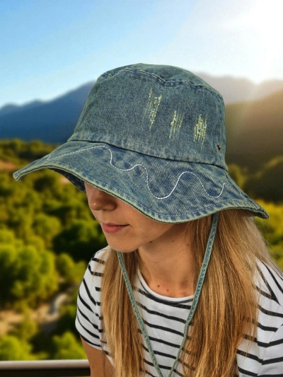 Chapeau pour femme Perseida – chapeau de plage en denim de polyester