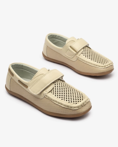 Mocassins ajourés pour enfants en beige Nexxc- Footwear