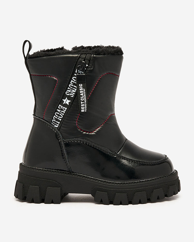 Royalfashion Chaussures pour enfants a'la bottes de neige en noir Sorroda