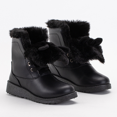 Bottines noires pour femmes avec fourrure et oreilles par Rafil - Chaussures