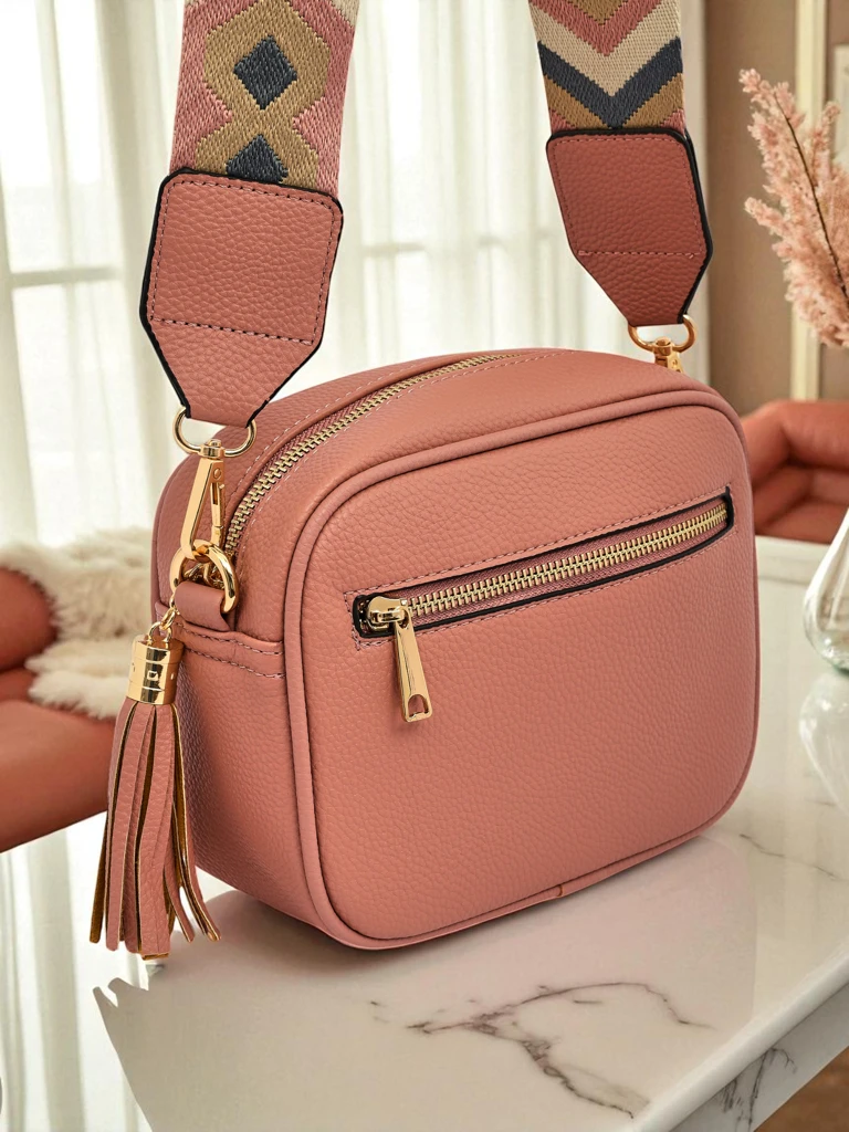 Royalfashion Petit sac à main pour femme en cuir écologique avec bandoulière colorée Kovi Lace