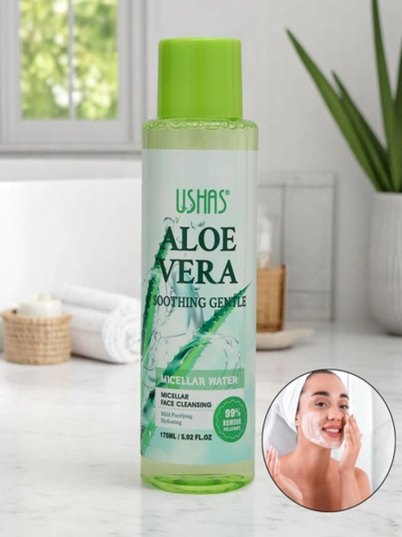 Soothing and moisturizing micellar water for make-up removal with aloe vera